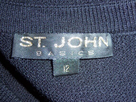 St. John by Marie Gray Black Short Sleeve Santana… - image 3
