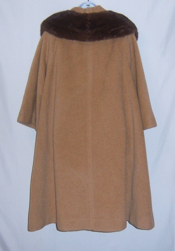 Vintage Lilli Ann Tisse A Paris Camel Mink Collar… - image 3