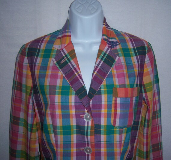 polo ralph lauren madras blazer