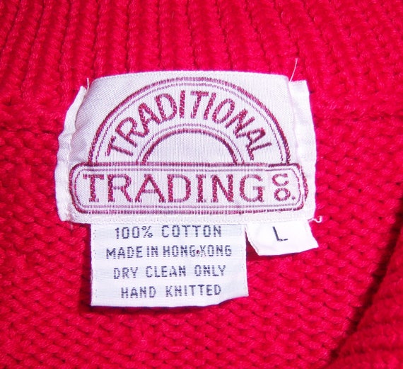 Vintage Traditional Trading Co. Hand Knit Red Bla… - image 4