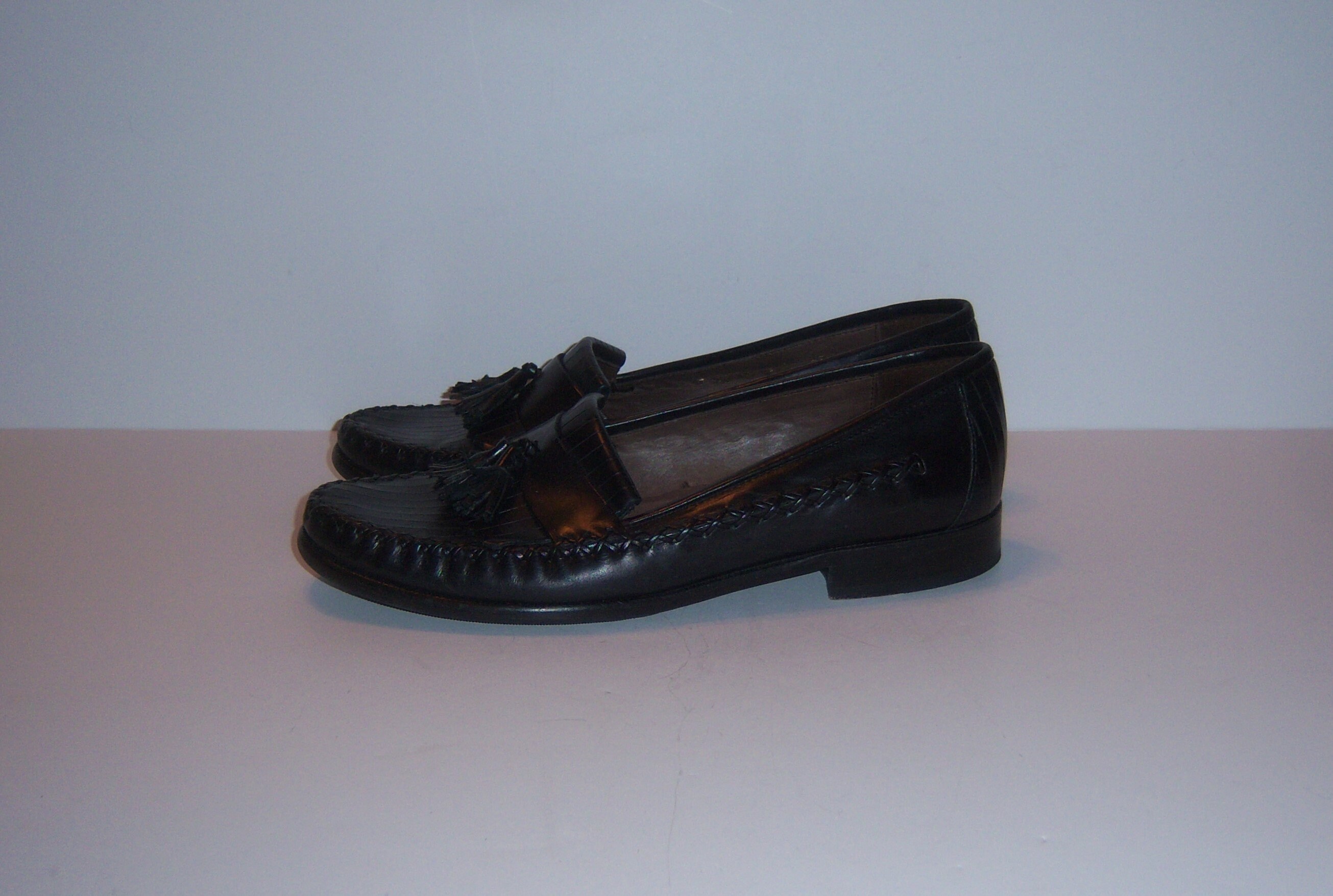 Cole Haan Mens Size 11D Black Leather Tassel Kiltie Loafers Cole Haan Black Leather Kiltie Tassel Loafers Men main image 2