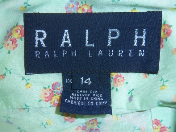 Vintage Polo Ralph Lauren Mint Green Ditsy Floral… - image 4