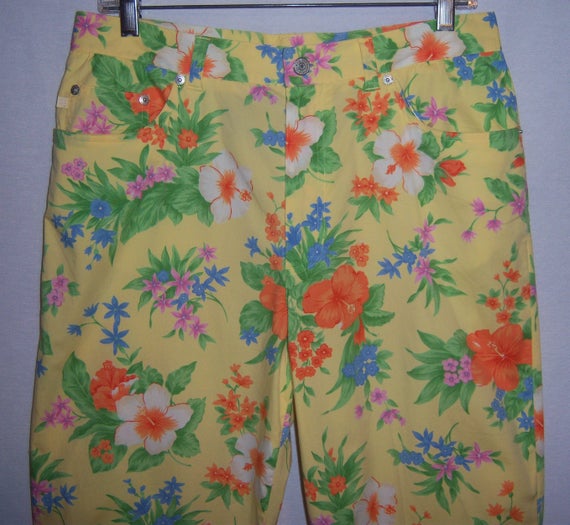 Vintage Lauren Ralph Lauren Yellow Orange Green B… - image 1