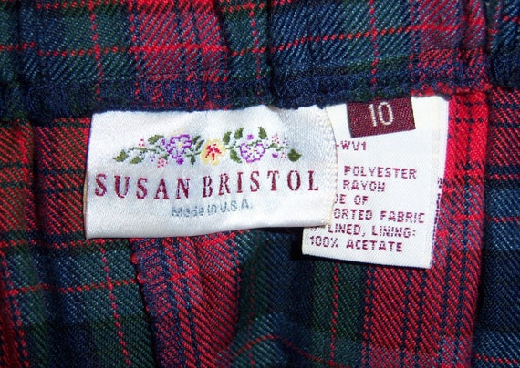 Vintage Susan Bristol Red Blue Green Tartan Plaid… - image 4