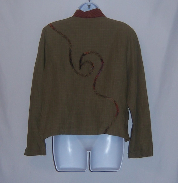 Vintage Canvasbacks Taupe Rust Windowpane Pattern… - image 3