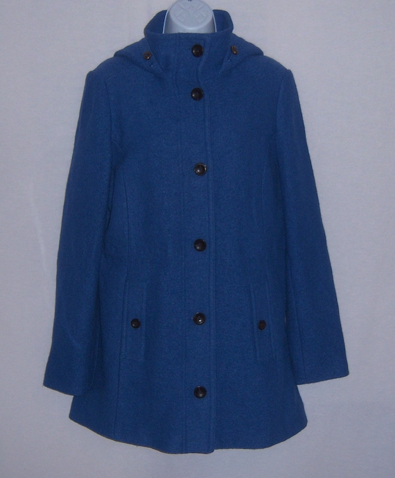 Vintage Lands End Blue Wool Blend Fingertip Lengt… - image 2