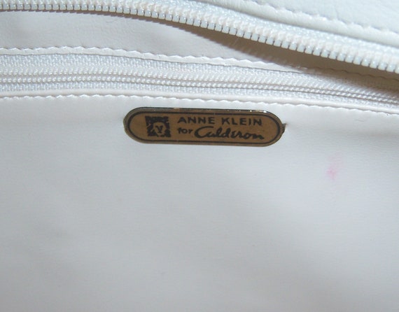 Vintage Anne Klein for Calderon White Ostrich Leather Classic