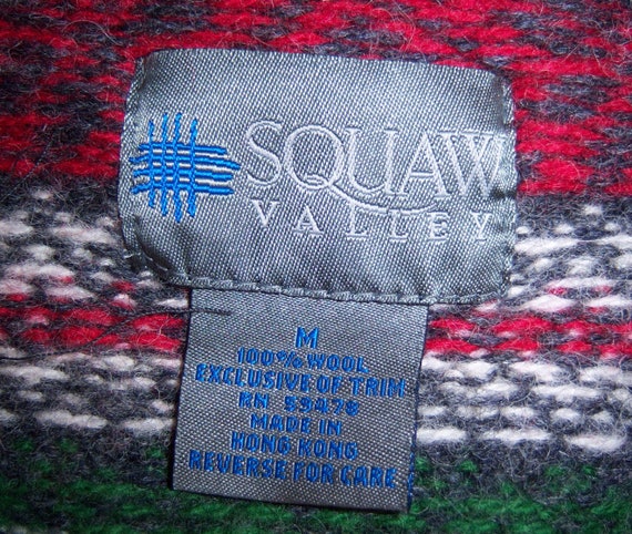 Vintage Squaw Valley Grey Red Off White Green Fai… - image 4