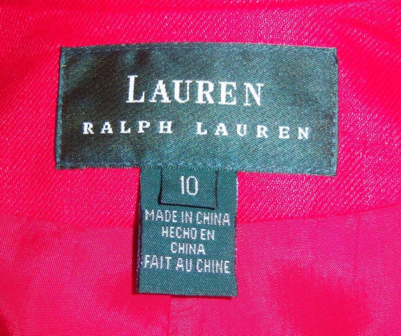 Vintage Lauren Ralph Lauren Bright Red Linen Jack… - image 4