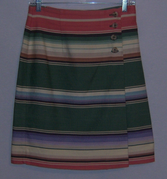 Vintage Breeches Pink Green Serape Stripe Southwe… - image 2