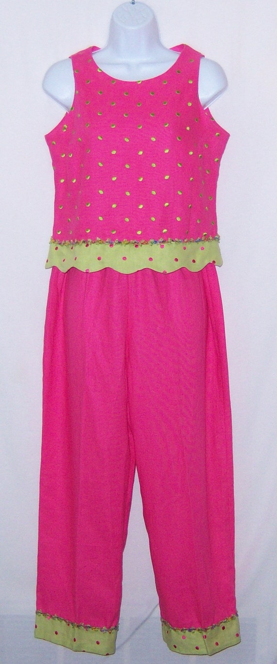 Vintage Taylor G. Hot Pink Lime Green Embroidered… - image 2