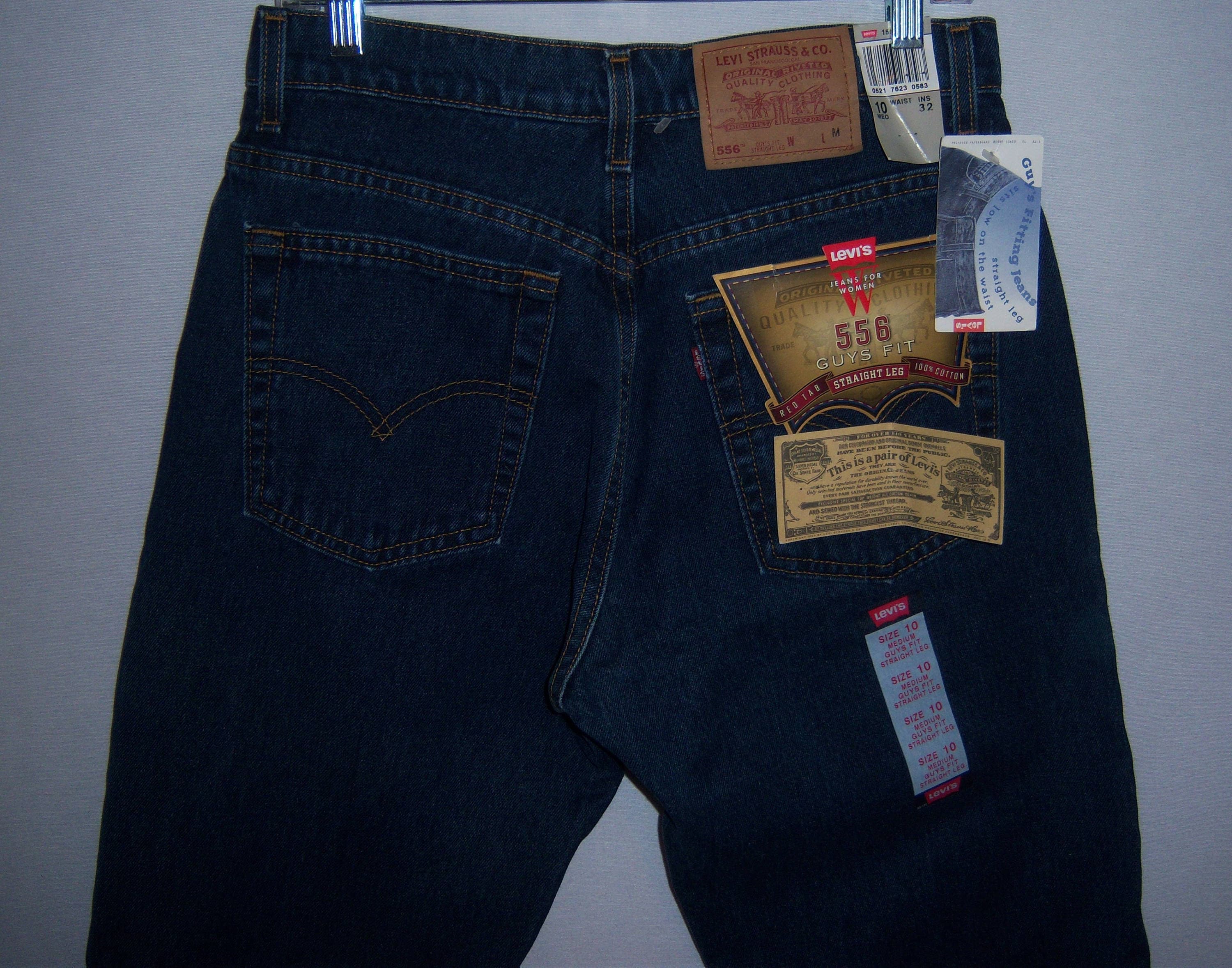 Vintage Levis Classic 556 Blue Denim High Rise Straight Leg Jeans