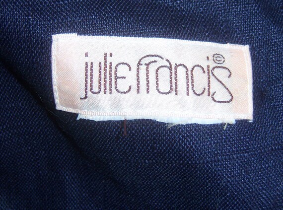 Vintage Julie Francis Green Purple Navy Blue Line… - image 4