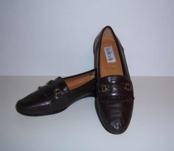 Vintage Botticelli Dark Brown Leather Kilty Loafers Shoes Hand - Etsy