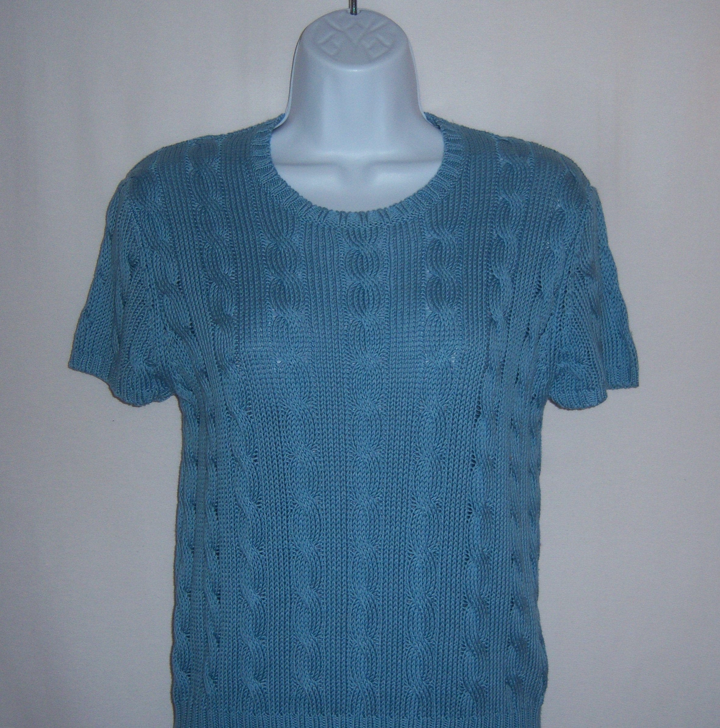 Vintage Polo Ralph Lauren Sport Blue Soft Cable Knit Cotton Vintage Polo Ralph Lauren Sport Blue Soft Cable Knit Cotton
