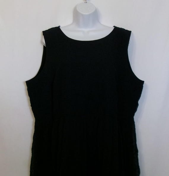 Vintage Loft Eyelet Dress Navy Blue 18 Plus XXL Fit Flare Sundress Summer Ann Taylor Preppy Cottagecore Ruffled