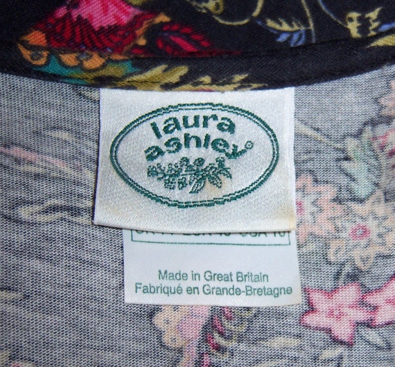 Vintage Laura Ashley Black Red Blue Green Roses R… - image 4