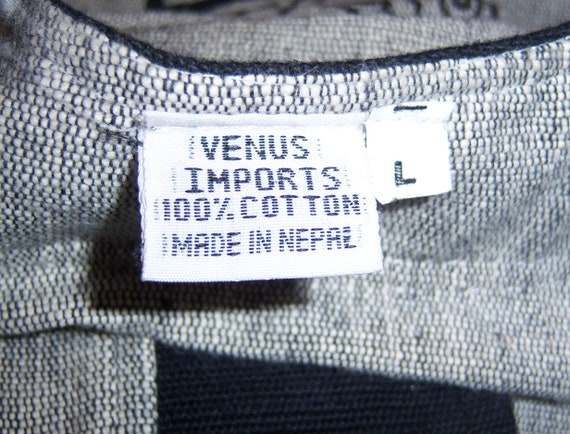 Vintage Venus Imports Black Grey Nepalese Stick F… - image 4