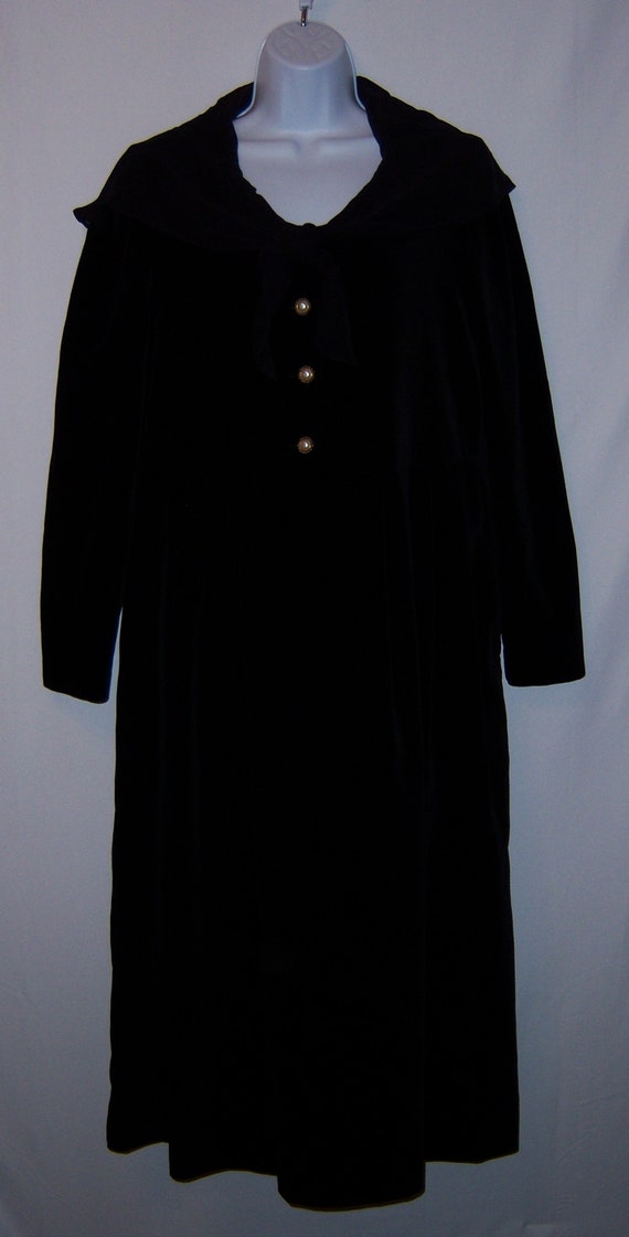 Vintage Laura Ashley Black Velvet Sailor Dress 10… - image 2