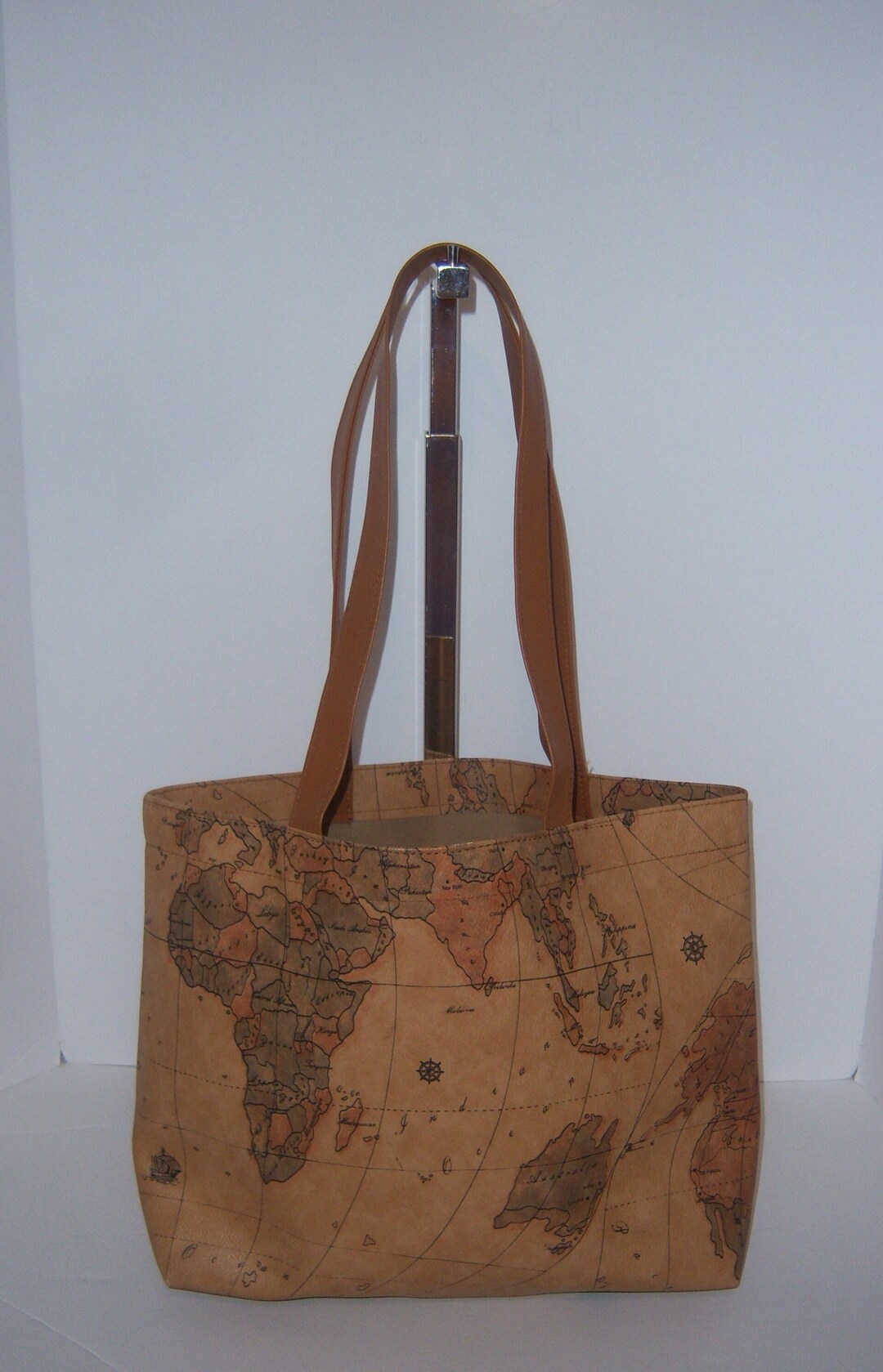 Vintage World Atlas Map Print Large Tote Bag Purse Handbag Shoulder Bag Coated Canvas - Etsy