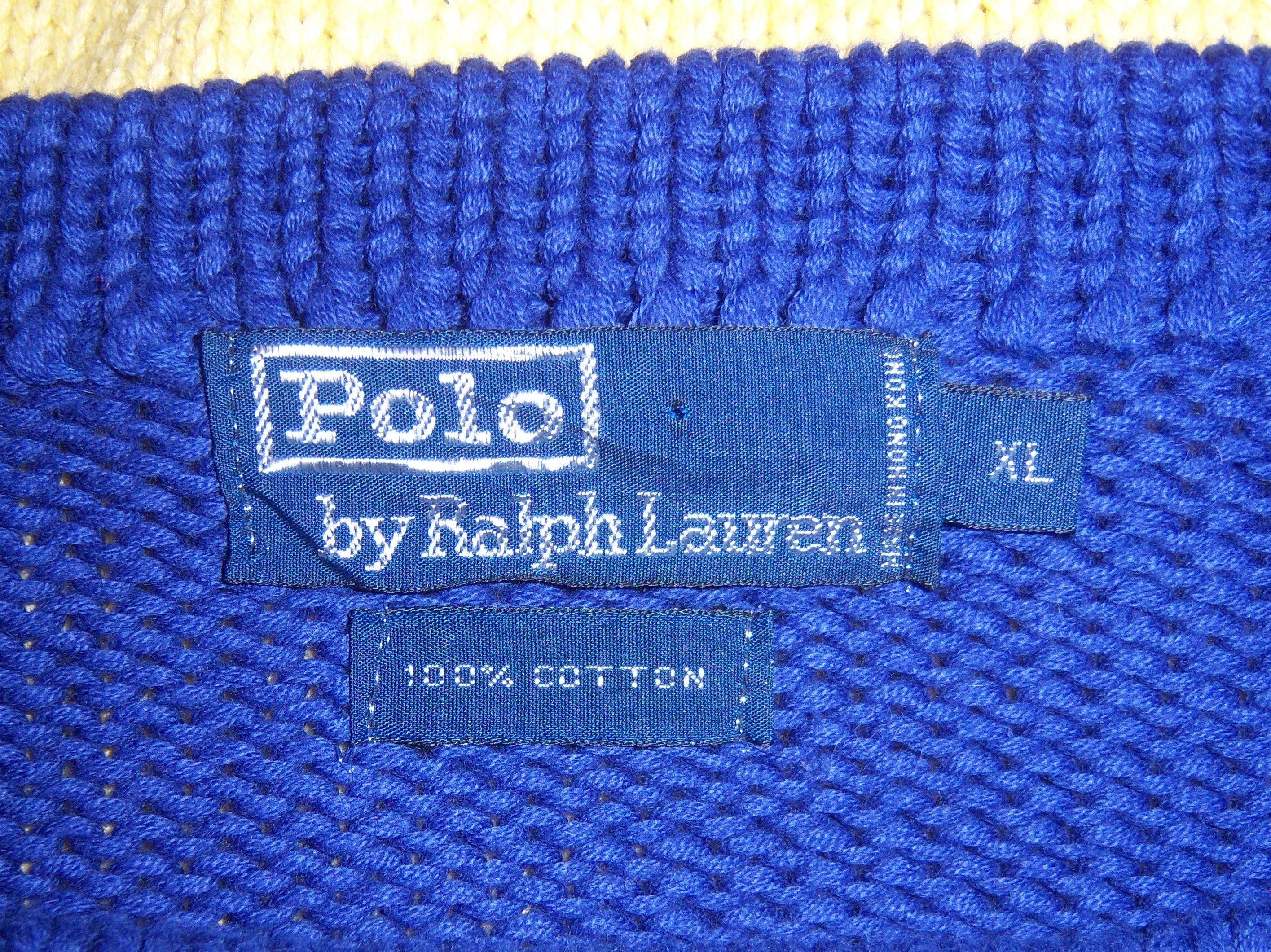 Vintage Polo Ralph Lauren Navy Blue Royal Blue Yellow Wide Vintage Polo Ralph Lauren Navy Blue Royal Blue Yellow Wide