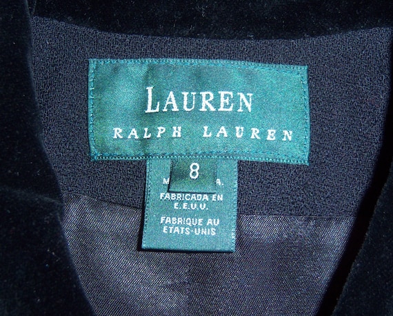 Vintage Lauren Ralph Lauren Black Wool Velvet Cre… - image 4