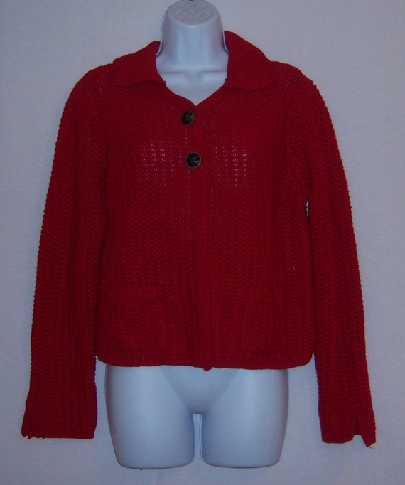 Vintage Talbots Red Mercerized Fly Away Cotton Ca… - image 2