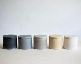 Salero de hormigón de 2 pulgadas, elegante tarro para especias - Colores apagados