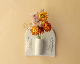 Handmade White Ceramic Wall Hanging Vase