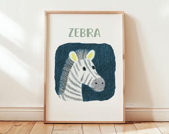 Baby Zebra Print, Safari Nursery Decor (Digital Download)