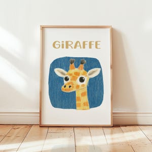 Nursery Giraffe Safari Theme, Jungle Theme Nursery, Baby Animal Prints Kids Room Wall Art Elephant, Printable Wall Art, Digital Download