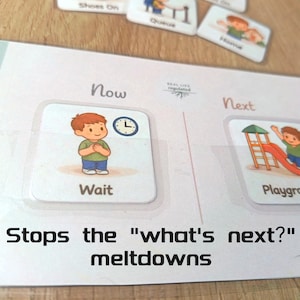 自閉症児向け携帯型視覚スケジュールボード｜ポケットサイズの「今、次」カード｜特別支援教育ルーティンサポート｜移行ツール｜メルトダウン支援