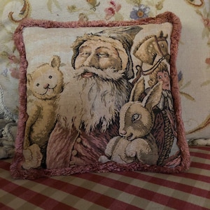 Old World Victorian Santa Tapestry Pillow