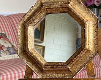 Miroir italien Florentin traditionnel en bois d’or