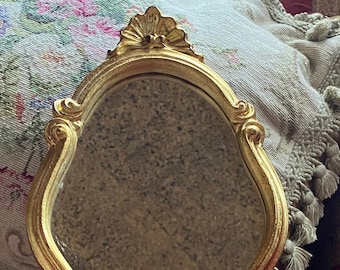 Italian Florentine Shield Wood Gold Ornate Mirror