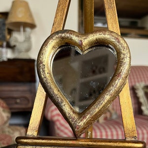 Italian Florentine Wood Gold Heart Mirror
