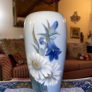 European Country Royal Copenhagen Vase Margaret and Harebell Flower