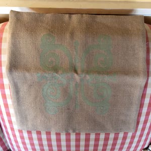 French Country Motif Design Burlap Pillow cover
