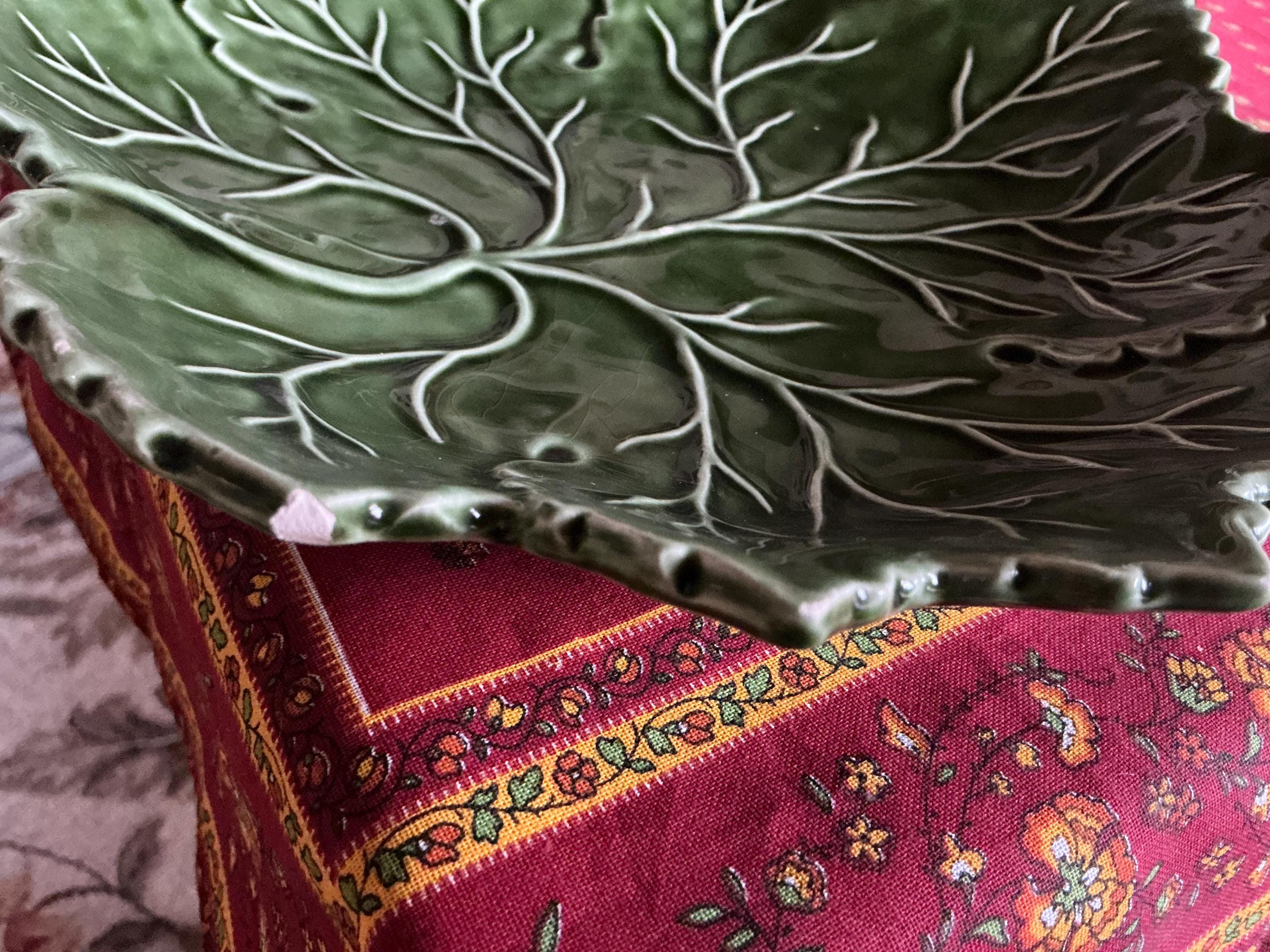 Country Olfaire Majolica Cabbage Leaf Plate - Etsy