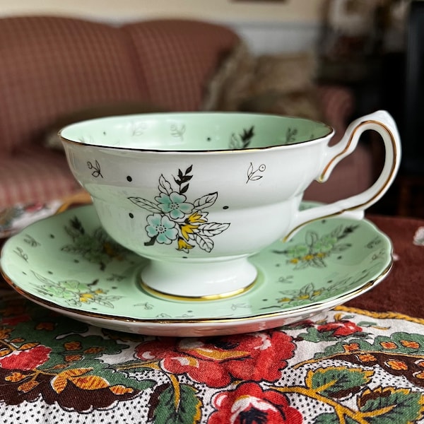 English Country Grosvenor Bouquet Floral Teacup and Saucer