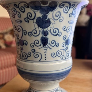 European Holland Delft Handpainted Floral OUD Urn Vase