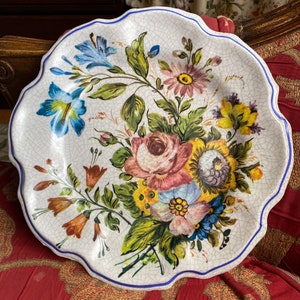 European Italian Decorative Tuscany Floral Plate
