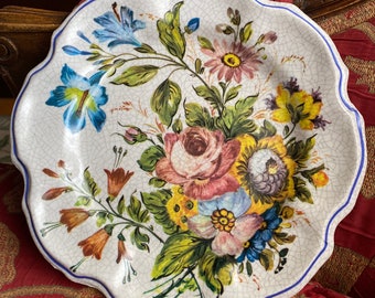 European Italian Decorative Tuscany Floral Plate