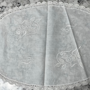 French Country Provence Set of 10 Embroidery Scalloped Placemats