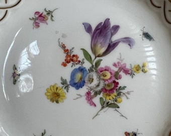 Assiette Meissen en Porcelaine Dorée et Peinte. Allemagne - IB05356