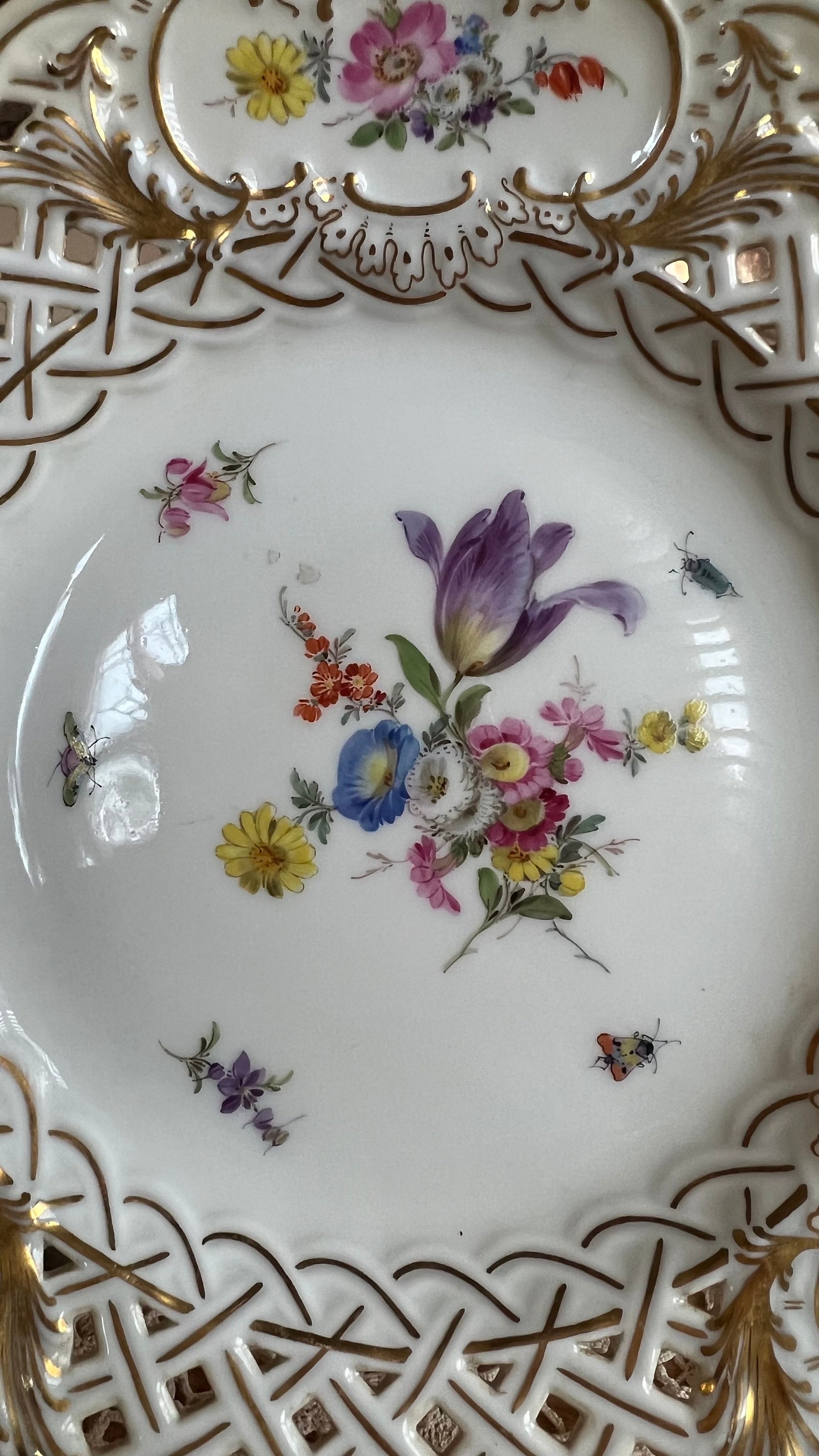 Country Floral Trellis Meissen Porcelain Plate - Etsy