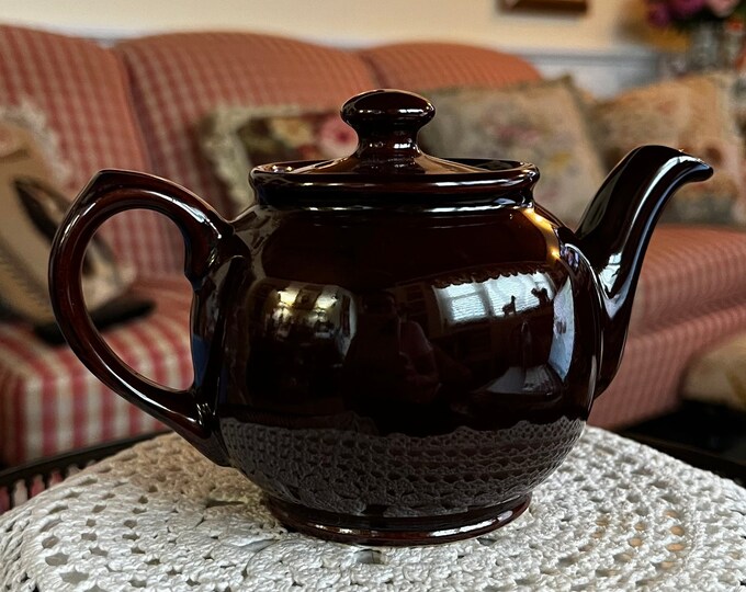 English Country Sadler Brown Teapot Etsy