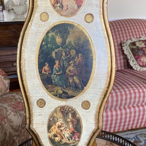 Italian Florentine Wood Victorian Romantic Gathering Party Art