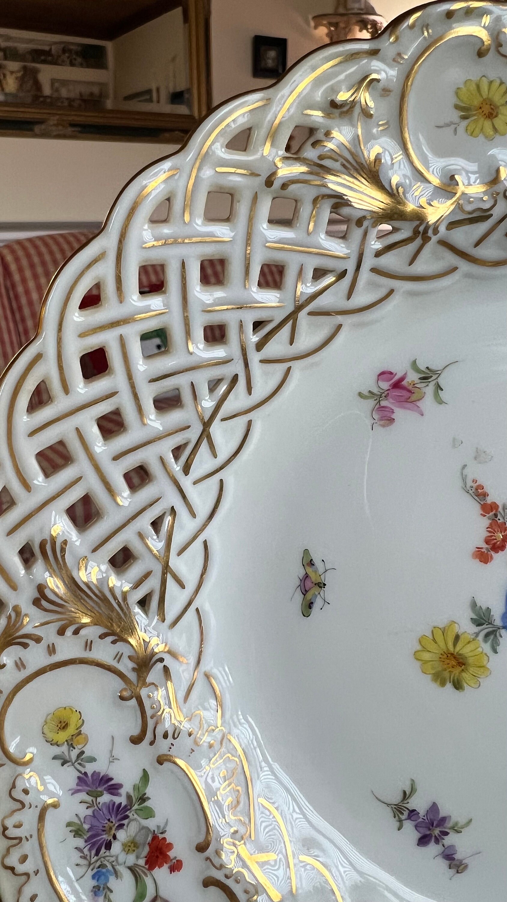 Country Floral Trellis Meissen Porcelain Plate - Etsy