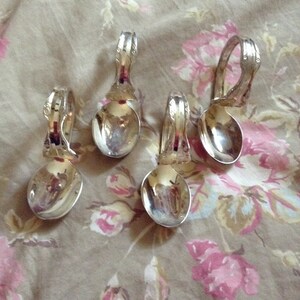Handmade  Shabby Country traditional spoon napkin rings silverplated